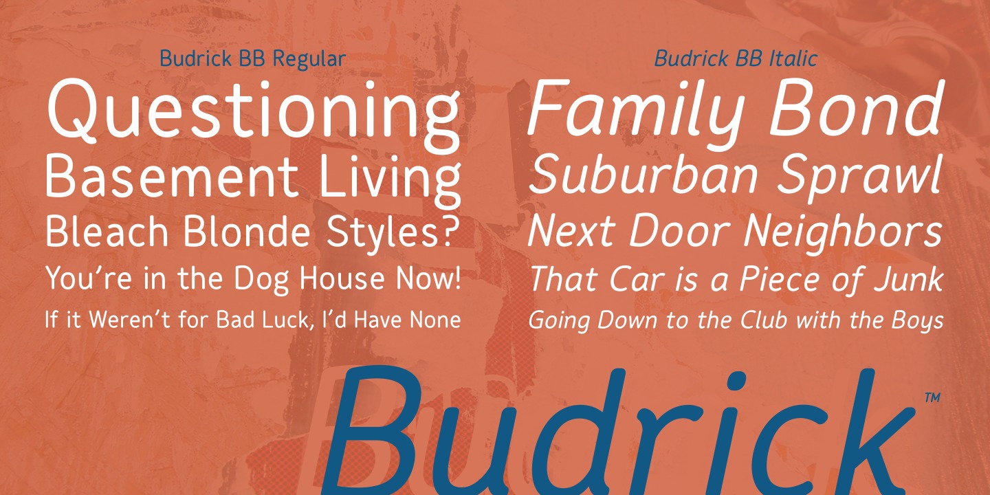 Пример шрифта Budrick BB Bold